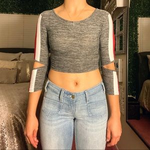 3/4 Sleeve Crop Top